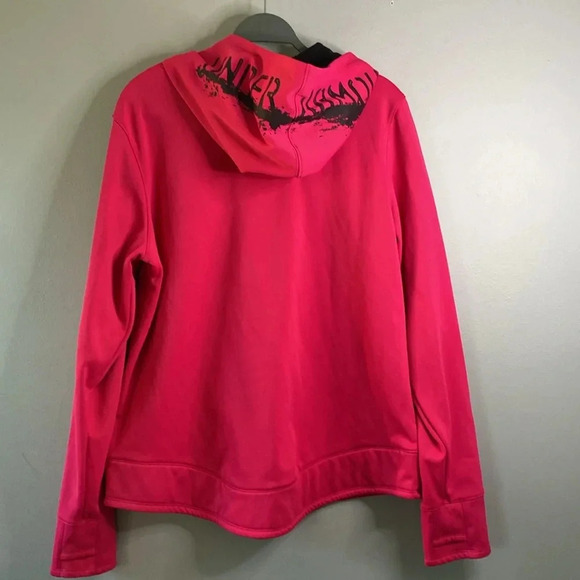 Under armor, hot pink hoodie size extra large, semi fitted - Picture 3 of 11